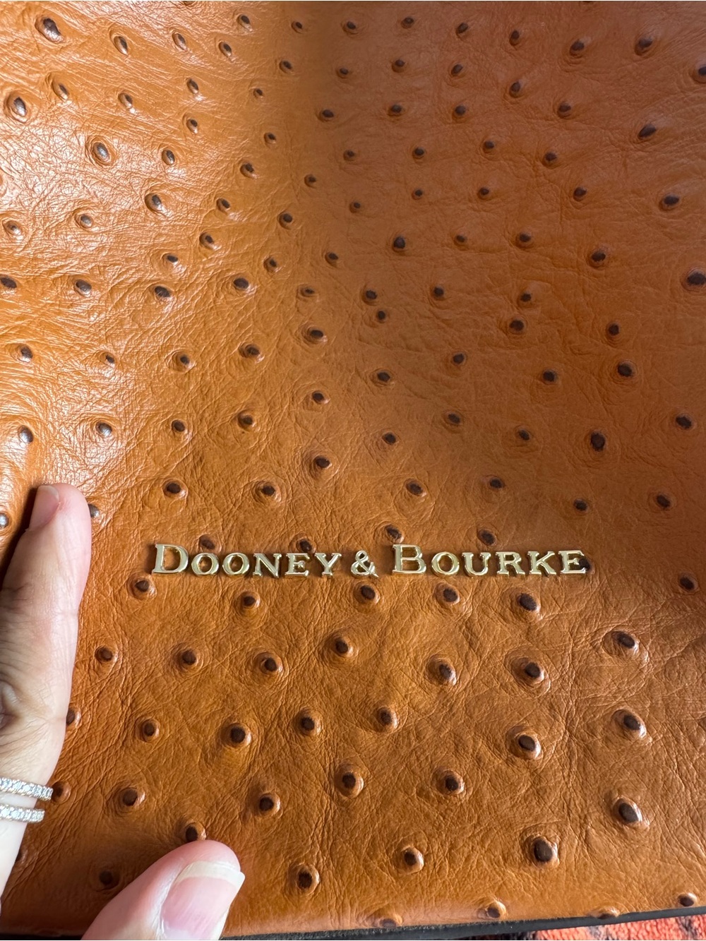 Dooney & Bourke Ostrich Large Barlow Bag - Picture 7 of 8